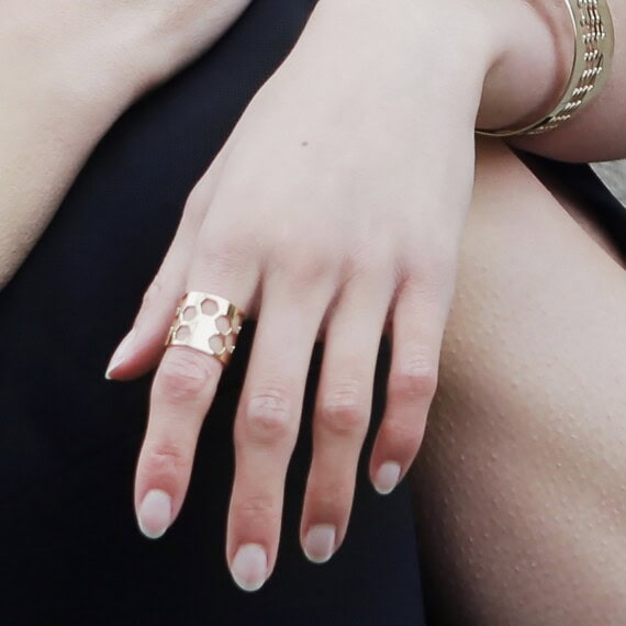 bague alvéoles femme