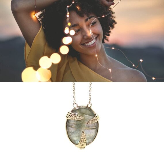 Collier Wild doré à l'or fin. Un bijou de la nouvelle collection d'Alexandra Margnat. Chez Poisson Plume