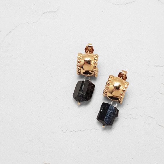 bouocles d'oreilles styra avec pierre fine Onyx