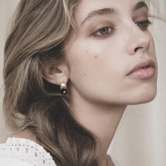 bouocles d'oreilles styra avec pierre fine Onyx