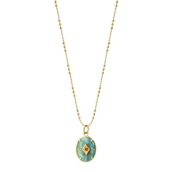 Collier PIerre fine labradorite et doré à l'or fin Leticia POnti
