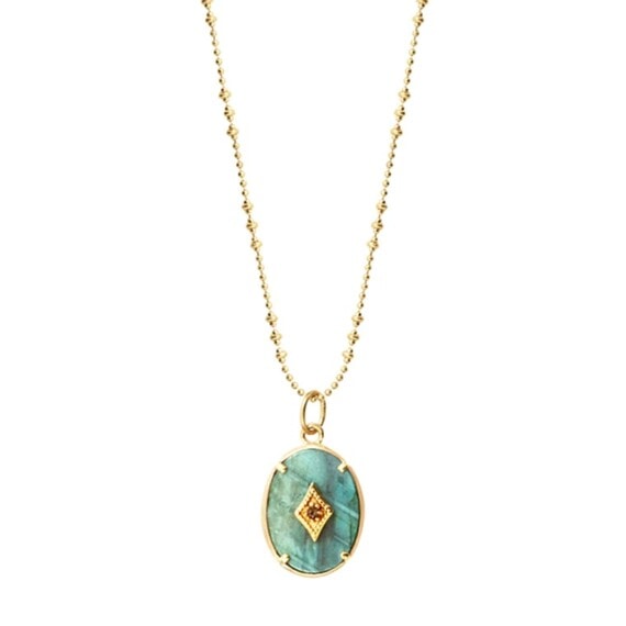Collier pendetif labradorite