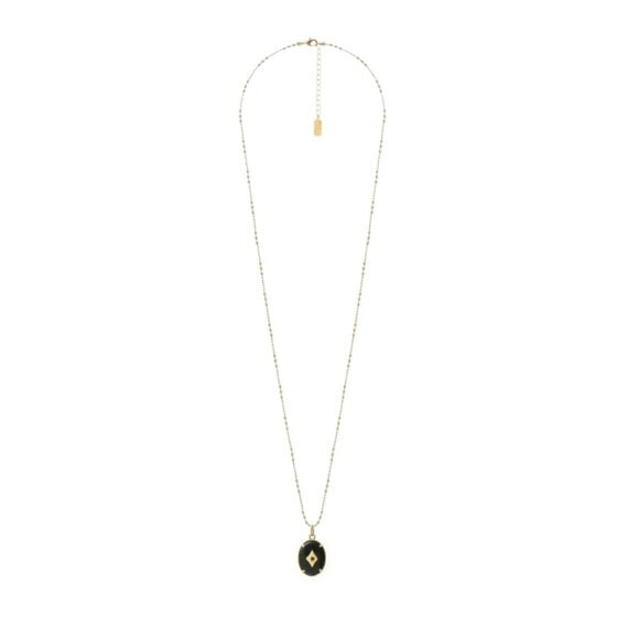 Collier long onyx pleine vue