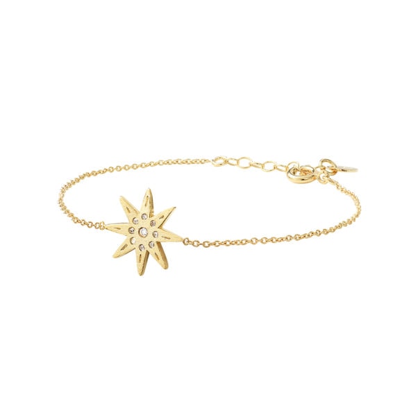 Bracelet fin étoile nommé Electra, de la créatrice Louise hendricks. En vente chez Poisson Plume