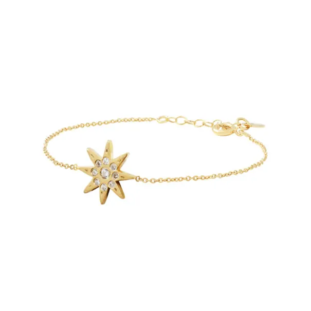 Bracelet étoile Louise Hendricks chez Poisson Plume. Un bijou doré à l'or fin.