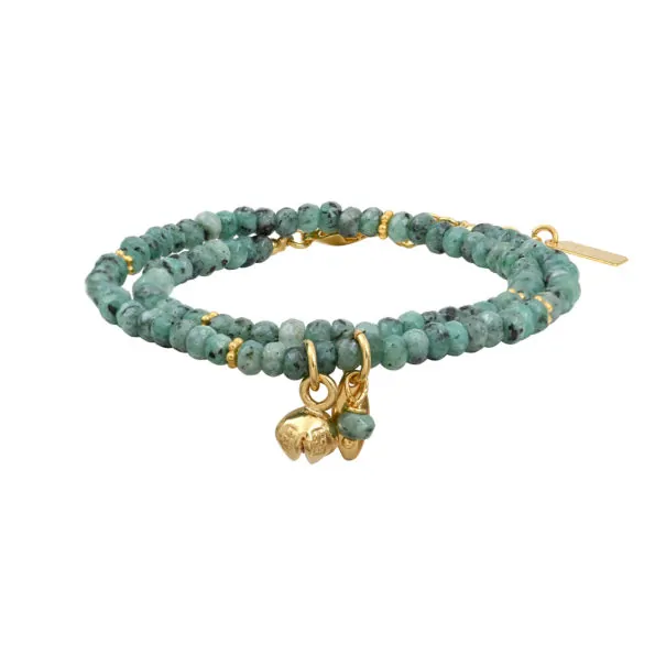 bracelet rita en pierres naturelles amazonite, dela créatrice leticia ponti, en vente dans la bijouterie Poisson Plume
