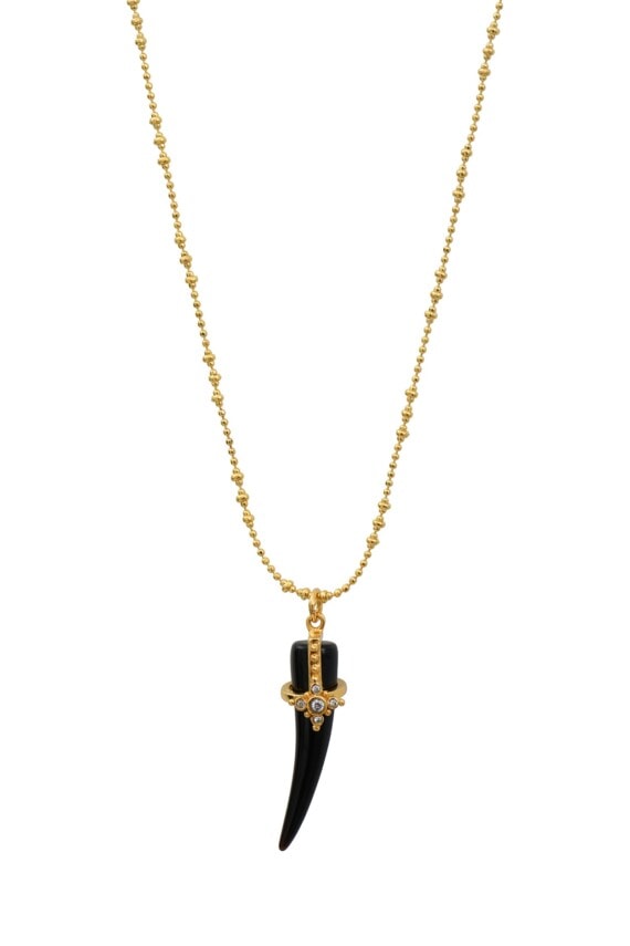 Sautoir Louise corne noire onyx