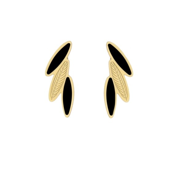 Boucles plumes noires de la collection Amazonia, en vente chez Poisson Plume. Une création Laeti Trema