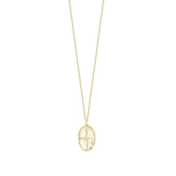 Collier médaille Bazile white, de la créatrice Louise Hendricks. En vente chez Poisson Plume.