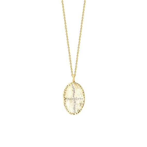 Zoom sur le Collier médaille Bazile Chite, de la créatrice Louise Hendricks. En vente chez Poisson Plume.