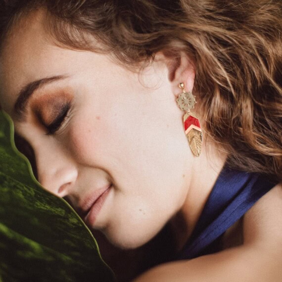 Boucles d'oreilles Plumes Sunshade