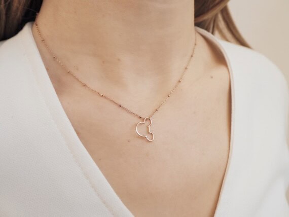 collier fin plaque or par Alexiane Bijoux