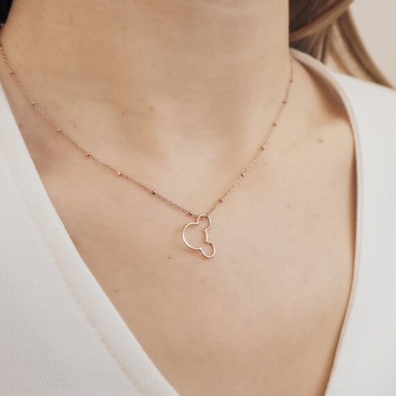 collier fin plaque or par Alexiane Bijoux