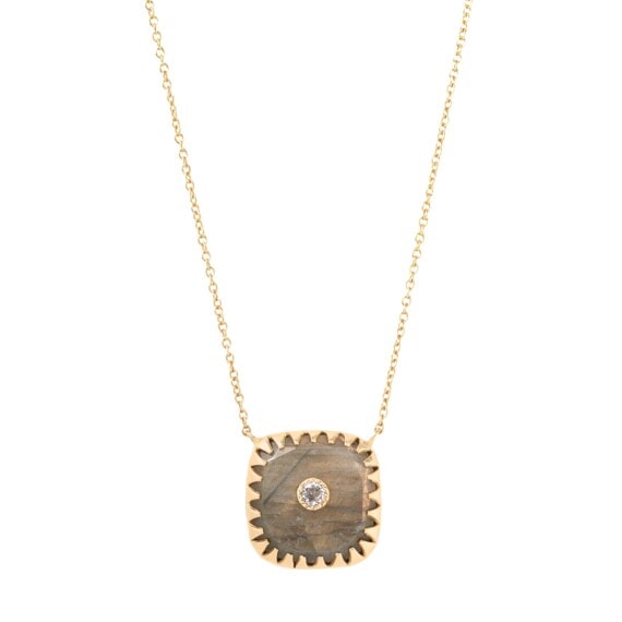 Collier Rosalie avec pierre naturelle labradorite