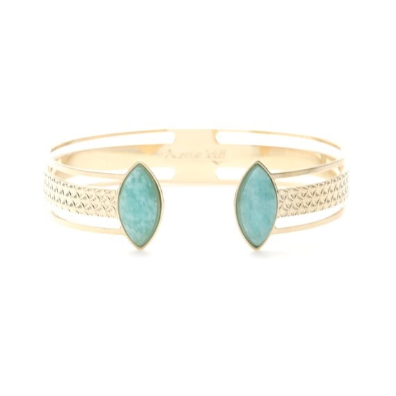jonc de créateur dore et amazonite chez POisson Plume