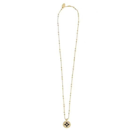 Collier medaille grigri gravée et dorée à l'or fin. Un bijou ethnique chic. fait à Paris.