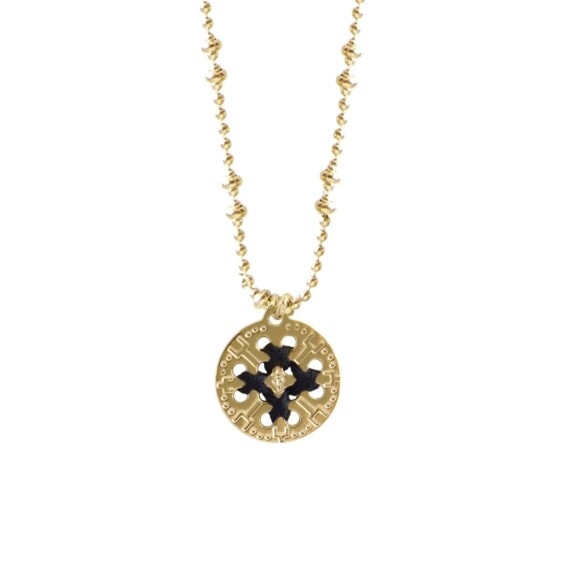 Collier de créateur madille ronde dorée et noire