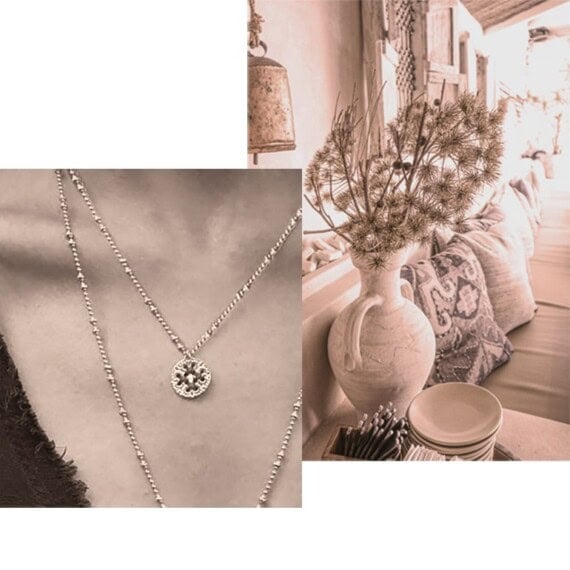 Collier médaille Rimini Gris Minéral Vibrant – Image 2