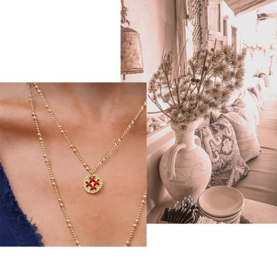 Collier médaille Rimini Rouge – Image 2