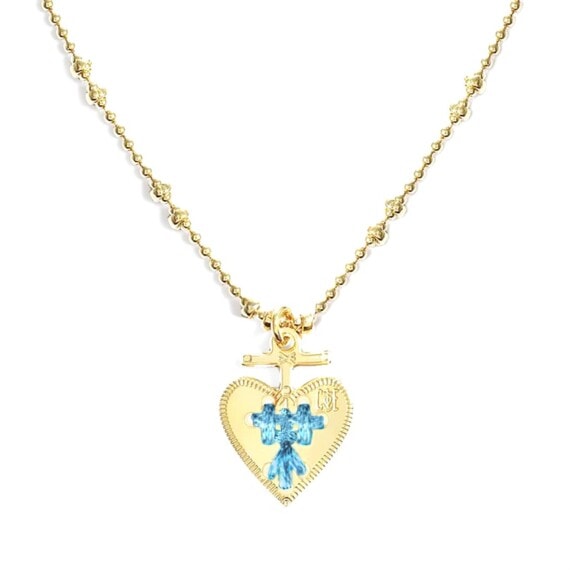 Collier coeur bleu ciel ideal. Une couleur exclusive poissonplume