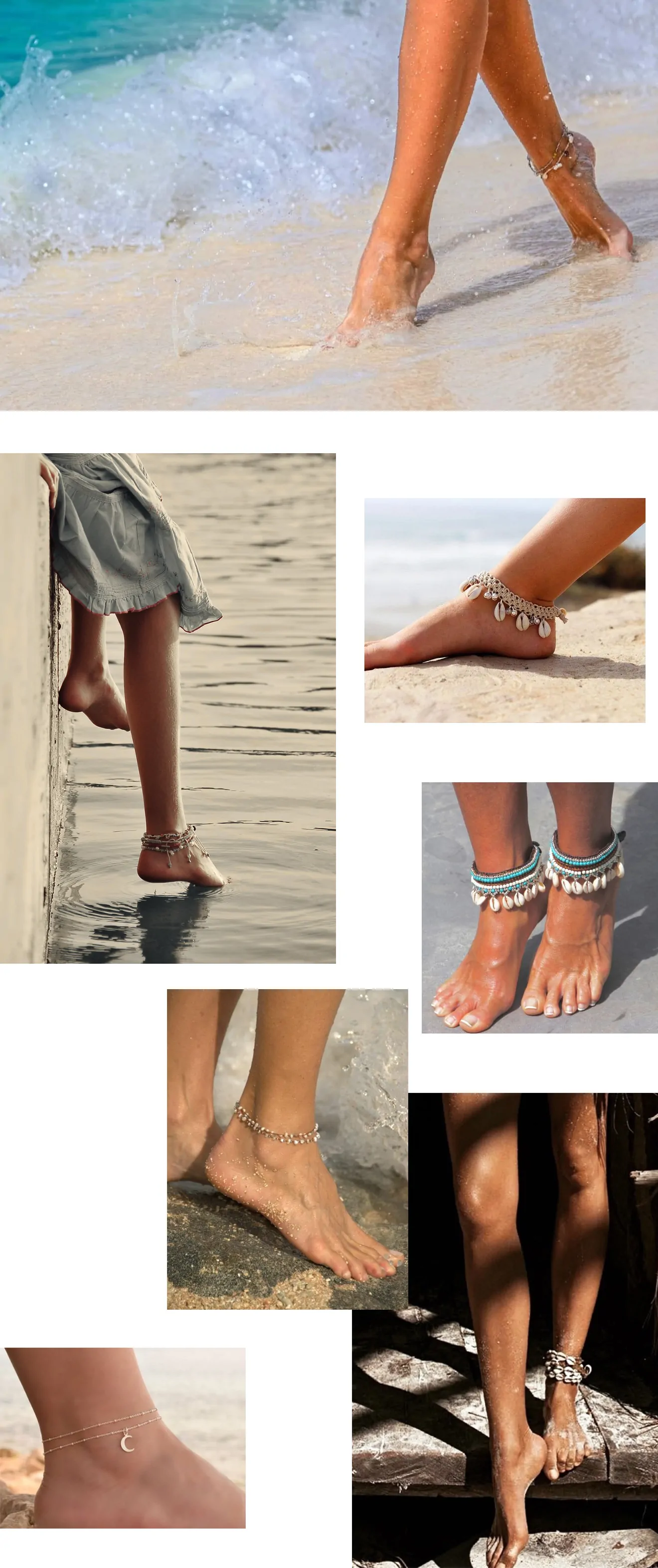 bracelets de cheville pour l'été : exemples