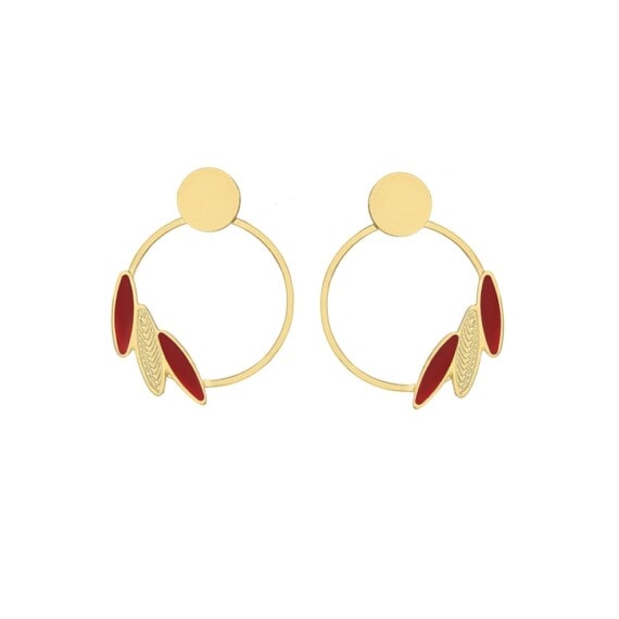petites créoles de créateur, dorées et rouges