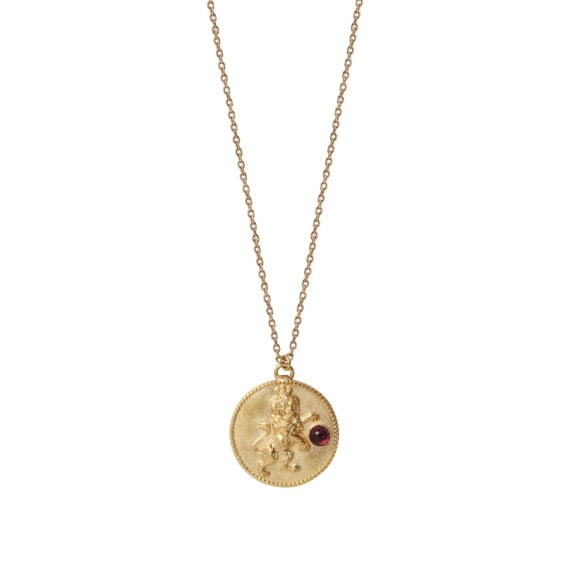 Collier médaille lion grenat Dear Charlotte Paris
