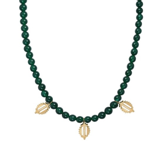 Collier pampilles agate verte Dear Charlotte Paris