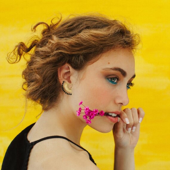 Boucles conrours d'oreilles Awa ebene