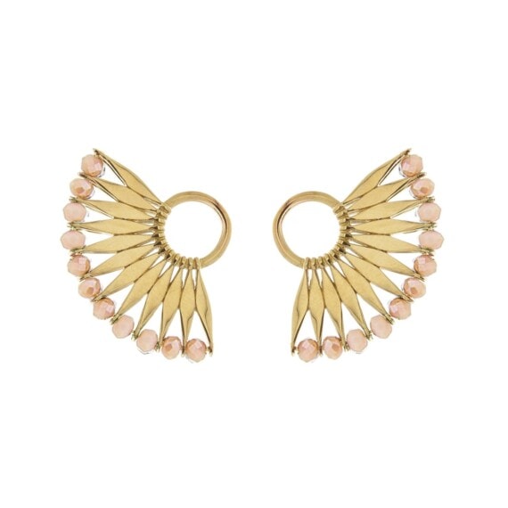 boucles contours d'oreilles plumes awa nude rose