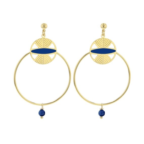 créoles de créateur campa bleu cobalt