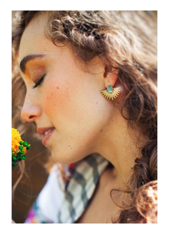 boucles de créateur amazonite