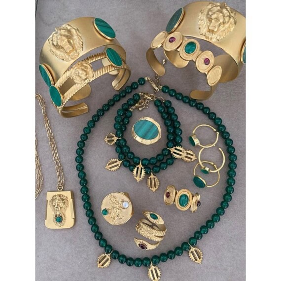 Collection de bijoux donatello agate verte Dear Charlotte