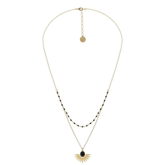 collier cuzco en pierres fines agates noires