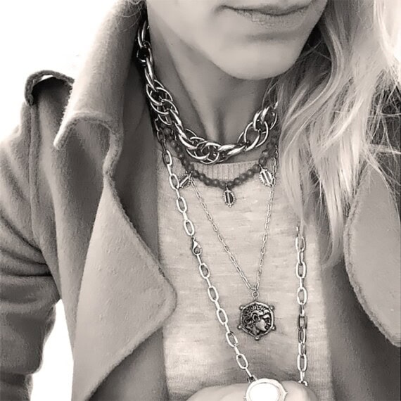 collier donatello noir et blanc