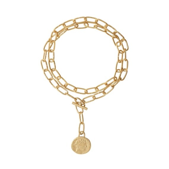 collier sautoir grandes mailles piece antique dezar charlotte chez poissonplume