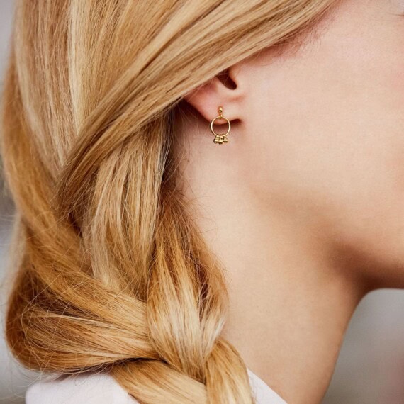 Petites Boucles d'oreilles grelots dorees agnes de verneuil