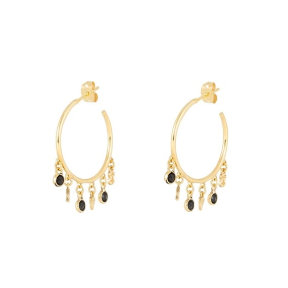 boucles nati zircons noirs créateur be maad chez poisson plume bijoux