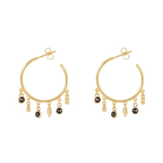 boucles nati zircons noirs créateur be maad chez poisson plume bijoux