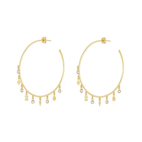 grandes creoles nati zircon blanc pampilles