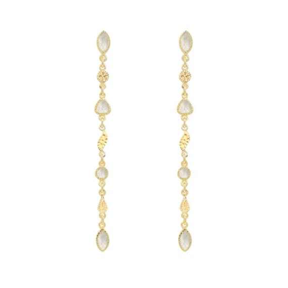 Boucles pendantes longues be maad macha nacre