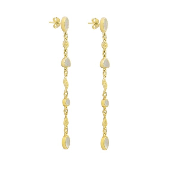 Boucles pendantes longues be maad macha nacre