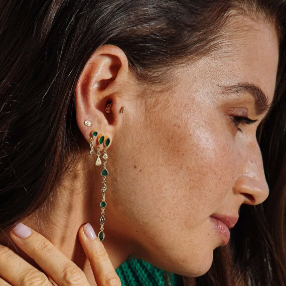 Boucles nala onyx vert be maad