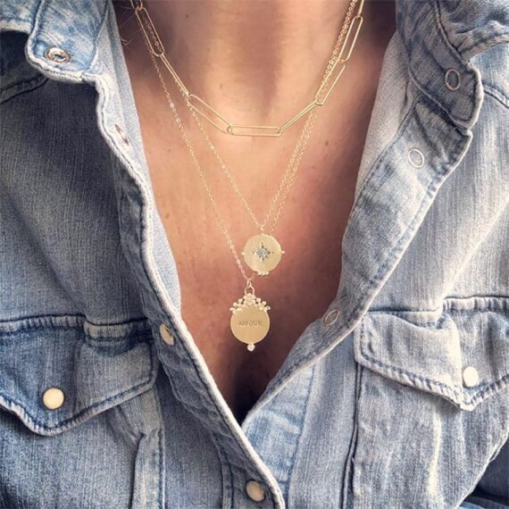 Collier médaille amour declaration