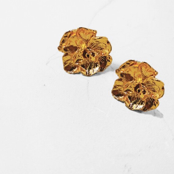 boucles Sarah Fleurs dorées Elise Tsikis