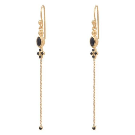 Boucles d'oreilles Gisella onyx pendantes
