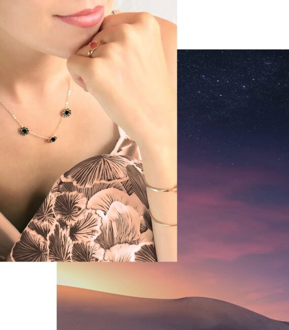 collier coachella agate noire chez poisson plume bijoux