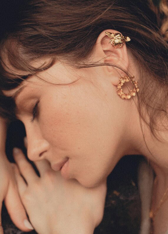 Boucles d'oreilles Elbe Elise Tsikis Paris plaque or