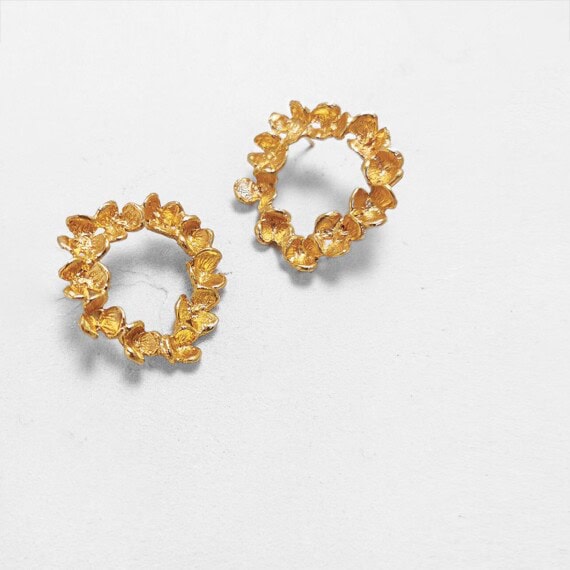 Boucles d'oreilles Elbe Elise Tsikis Paris plaque or