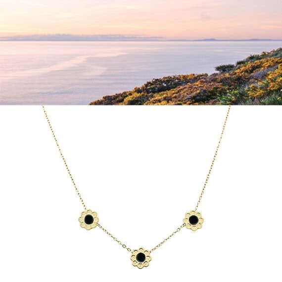 collier coachella agate noire chez poisson plume bijoux